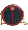 GUCCI OPHIDIA SMALL SUEDE & LEATHER CIRCLE CROSSBODY BAG,5506180KCFB