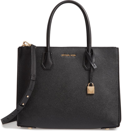 Michael Michael Kors Large Mercer Leather Tote - Black