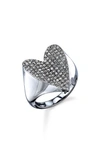 SHERYL LOWE PAVÉ DIAMOND HEART RING,410005-7