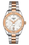 Tissot T-classic Pr 100 Bracelet Watch In Silver/ Mop/ Rose Gold