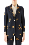 GUCCI CAMELLIA FIL COUPE COTTON & WOOL JACKET,544850ZAAL5
