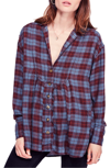 FREE PEOPLE ALL ABOUT THE FEELS PLAID SHIRT,OB889606