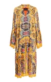 ETRO EXCLUSIVE MARIGOLD SILK MIDI ROBE,689856