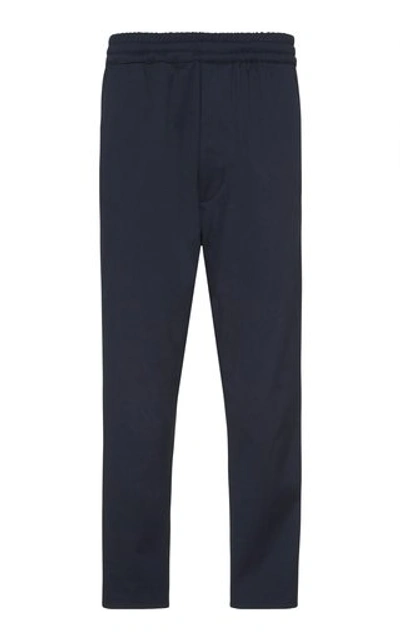 Prada Cotton-twill Pants In Navy