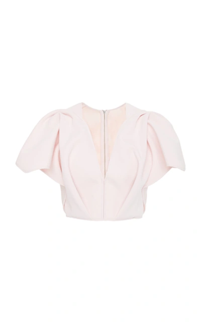 Acler Crawford Cropped Crepe De Chine Top In Pink