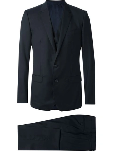 Dolce & Gabbana Three-piece Dinner Suit In Blue