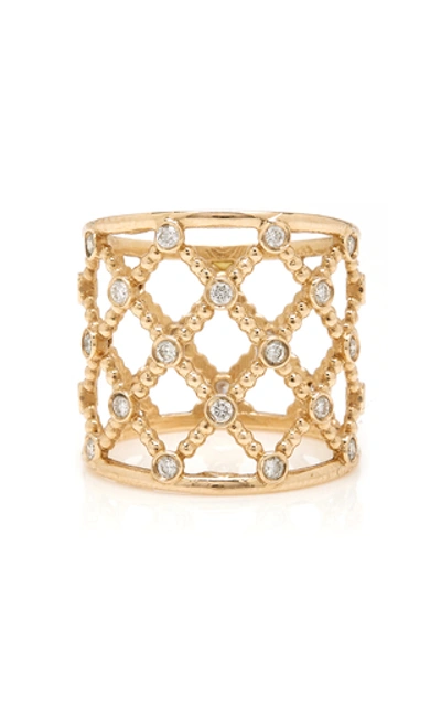 Sophie Ratner 14k Gold Diamond Caged Ring