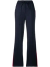 P.a.r.o.s.h Straight Leg Stripe Trousers In Blue