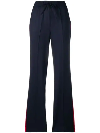 P.a.r.o.s.h Straight Leg Stripe Trousers In Blue