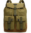 RAG & BONE FIELD WATER RESISTANT NYLON & LEATHER BACKPACK - GREEN,M286196DS