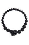 Alexander Mcqueen Alexandar Mcqueen Skull Ball Bracelet In Black