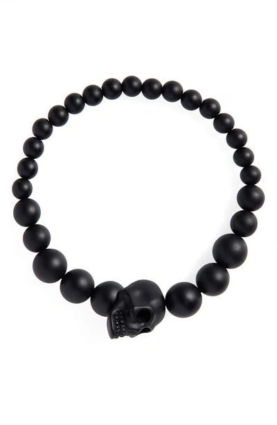 Alexander Mcqueen Black Skull Ball Bracelet