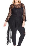 CITY CHIC SHEER LACE TOP,00140477