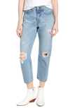 LEVI'S WEDGIE RIPPED STRAIGHT LEG JEANS,349640013
