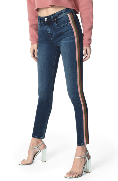 Joe's Jeans Charlie Metallic Stripe High Waist Ankle Skinny Jeans In Jillie