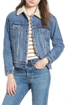 Levi's Blue Ex-boyfriend Sherpa Trucker Denim Jacket In Addicted To Love
