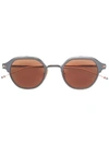 THOM BROWNE THOM BROWNE EYEWEAR ROUND FRAME SUNGLASSES - 黑色