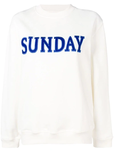 Alberta Ferretti Raimbow Week Sweatshirt In White,blue