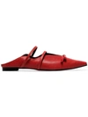 YUUL YIE RED ABEL BOW EMBELLISHED SLIPPERS