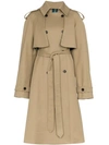 MATTHEW ADAMS DOLAN CHECK PRINT LINED BELTED COTTON TRENCH COAT