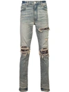 AMIRI AMIRI BANDANA DETAIL JEANS - 蓝色