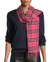 Burberry The Classic Vintage Check Cashmere Scarf In Bright Pink