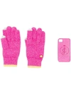 JUICY COUTURE JUICY COUTURE GLITTERED GLOVES AND IPHONE 4 CASE - 粉色