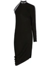 VERSACE ONE SLEEVED HIGH NECK MIDI DRESS