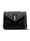 SAINT LAURENT BLACK LOULOU SMALL QUILTED LEATHER CROSSBODY BAG