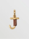 BURBERRY Leather-wrapped ‘J’ Alphabet Charm