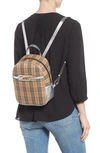 BURBERRY LINK VINTAGE CHECK CANVAS BACKPACK - BROWN,8004653