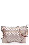 Mz Wallace Medium Crosby Crossbody In Rose Gold Metallic