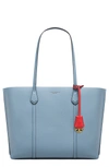 TORY BURCH PERRY LEATHER 13-INCH LAPTOP TOTE - BLUE,53245