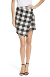 MILLY CHECK WRAP SKIRT,213BC02927