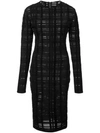 ALEXANDRE VAUTHIER GRID PATTERN FITTED DRESS