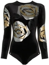 ALEXIA HENTSCH x Browns flower applique velvet bodysuit