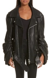 JUNYA WATANABE OVERSIZED LEATHER MOTO JACKET,JB-J001-W18