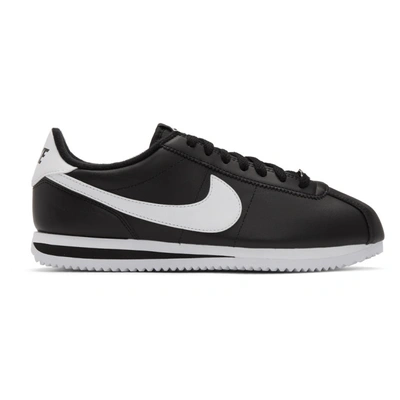 Nike Cortez Basic Leather Sneakers In Black