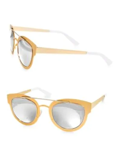 Aqs Women's 49mm Jolene Round Sunglasses In Gold