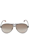 Givenchy Men's Flap-top Metal Aviator Sunglasses In Matte Black