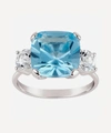 DINNY HALL SILVER TERESA BLUE AND WHITE TOPAZ RING,000610088
