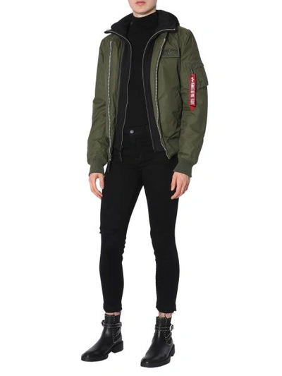 Alpha Industries "ma-1 D-tec Bn" Bomber In Green