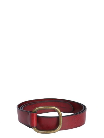 Dsquared2 Extra-length Leather Belt In Burgundy