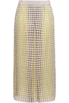 MARCO DE VINCENZO EMBELLISHED MACRAMÉ AND TULLE MIDI SKIRT,3074457345619727826