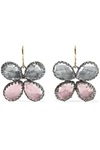 LARKSPUR & HAWK SADIE BUTTERFLY RHODIUM-DIPPED QUARTZ EARRINGS