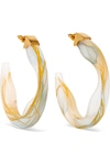 EJING ZHANG SCILLA RESIN AND GOLD-PLATED HOOP EARRINGS