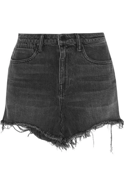 Alexander Wang Bite Cut-off Denim Shorts In 015 Greyage