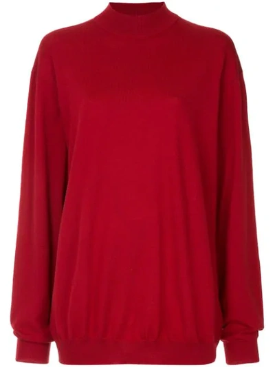 Strateas Carlucci Skivvy Knit Sweate In Red