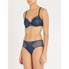 Chantelle Parisian Allure 4-part Lace Bra In 0oe Deep Blue