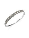 Nina Gilin Diamond Interlocking Link Bangle In Silver